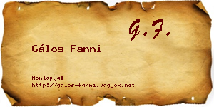 Gálos Fanni névjegykártya