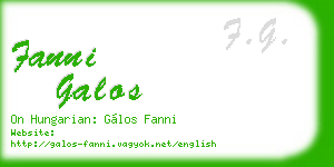 fanni galos business card