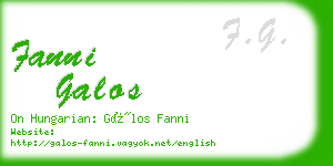 fanni galos business card